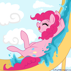 Size: 450x450 | Tagged: safe, artist:lulubell, pinkie pie, earth pony, pony, g4, 30 minute art challenge, female, solo, water slide