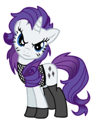 Size: 618x800 | Tagged: safe, artist:schnuffitrunks, rarity, pony, unicorn, g4, alternate hairstyle, female, hilarious in hindsight, mare, punk, raripunk, simple background, solo, transparent background