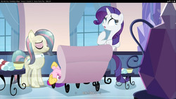 Size: 1920x1080 | Tagged: safe, screencap, bonna fide, glamour gleam, princess cadance, rarity, pony, g4, games ponies play, my little pony: friendship is magic, youtube caption