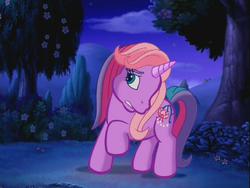 Size: 640x480 | Tagged: safe, screencap, lily lightly, pony, a very pony place, come back lily lightly, g3, female, gritted teeth, mare, nervous, scared, shy, solo, worried