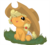 Size: 900x810 | Tagged: safe, artist:vintrove, applejack, earth pony, pony, g4, applejack's hat, baby, babyjack, cowboy hat, cute, diaper, eye clipping through hair, female, filly, foal, freckles, hair over one eye, hat