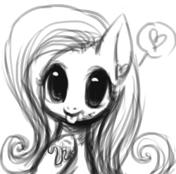 Size: 1280x1268 | Tagged: safe, artist:cizu, fluttershy, pony, g4, female, food, grayscale, heart, jam, monochrome, pictogram, solo, tongue out, traditional art