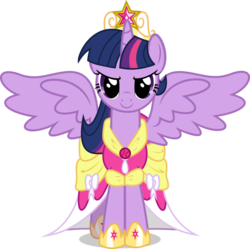 Size: 896x892 | Tagged: safe, twilight sparkle, alicorn, pony, g4, >:), clothes, coronation dress, cute, dress, evil, evil grin, female, happy, mare, pure unfiltered evil, simple background, smirk, solo, spread wings, story in the comments, transparent background, twiabetes, twilight sparkle (alicorn), tyrant sparkle, vector, wings