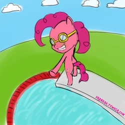 Size: 1200x1200 | Tagged: safe, artist:draneas, pinkie pie, earth pony, pony, g4, 30 minute art challenge, bipedal