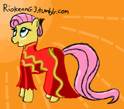 Size: 775x686 | Tagged: safe, artist:riokenng3, fluttershy, g4, 30 minute art challenge, clothes, dress