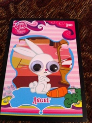 Size: 775x1037 | Tagged: safe, angel bunny, g4, googly eyes, special eyes, trading card