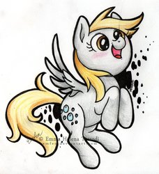 Size: 853x936 | Tagged: safe, artist:emfen, derpy hooves, pegasus, pony, g4, female, mare, solo, traditional art