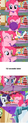 Size: 500x2199 | Tagged: artist needed, safe, pinkie pie, rarity, earth pony, pony, unicorn, g4, balloon, blowing up balloons, comic, female, frustrated, hat, mare, party hat