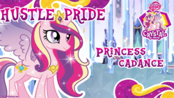 Size: 1920x1080 | Tagged: safe, edit, princess cadance, g4, hustle pride, text, wallpaper