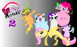 Size: 1280x777 | Tagged: safe, artist:the-gij, applejack, fluttershy, pinkie pie, rainbow dash, rarity, spike, twilight sparkle, g4, mane six, wat