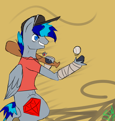 Size: 3473x3656 | Tagged: safe, artist:dominofeatherwolf, oc, pegasus, pony, baseball, baseball bat, crossover, hat, scout (tf2), team fortress 2