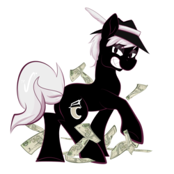 Size: 1750x1750 | Tagged: safe, artist:bigbuxart, oc, oc only, earth pony, pony, hat, money