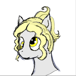 Size: 450x452 | Tagged: safe, artist:derpygoverness, derpy hooves, pegasus, pony, g4, alternate hairstyle, female, hair, haircut, mare, solo