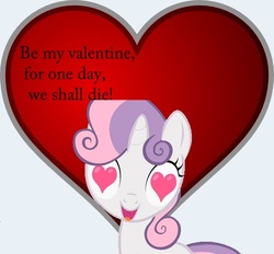 Size: 600x557 | Tagged: safe, sweetie belle, g4, heart, heart eyes, lasty's hearts, mortality, simple, valentine, wingding eyes