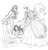 Size: 1547x1618 | Tagged: safe, artist:kgx347, applejack, rarity, twilight sparkle, human, g4, look before you sleep, my little pony: friendship is magic, barefoot, book, clothes, dress, feet, froufrou glittery lacy outfit, gown, humanized, monochrome, nightgown, pillow, pillow fight, princess applejack, scene interpretation, slumber 101, wet, wet hair