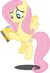 Size: 2878x4175 | Tagged: safe, artist:bobthelurker, fluttershy, g4, putting your hoof down, box, high res, simple background, transparent background, vector