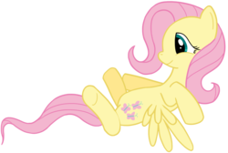 Size: 2880x1940 | Tagged: safe, artist:transparentpony, fluttershy, g4, hug, lying down, on back