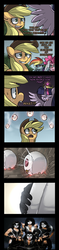 Size: 698x2960 | Tagged: safe, artist:uc77, applejack, pinkie pie, rainbow dash, twilight sparkle, alicorn, human, pony, g4, female, kissing, mare, twilight sparkle (alicorn)