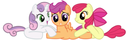 Size: 3200x1024 | Tagged: safe, artist:transparentpony, apple bloom, scootaloo, sweetie belle, g4, cutie mark crusaders, tickling