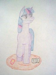 Size: 480x640 | Tagged: safe, artist:dragoon, twilight sparkle, g4, colored pencil drawing, front view, full body, solo, traditional art