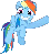 Size: 268x298 | Tagged: safe, rainbow dash, pony, g4, animated, female, gif, simple background, smiling, solo