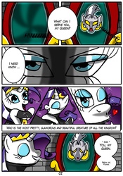 Size: 619x885 | Tagged: safe, artist:otakon, rarity, zecora, zebra, comic:snowhite, g4, comic