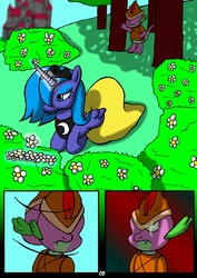 Size: 615x867 | Tagged: safe, artist:otakon, princess luna, spike, comic:snowhite, g4, comic