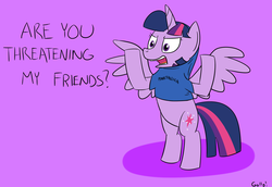 Size: 1600x1100 | Tagged: safe, artist:rapidstrike, twilight sparkle, alicorn, pony, g4, beavis, beavis and butthead, bipedal, cornholio, crossover, female, mare, solo, twilight sparkle (alicorn)