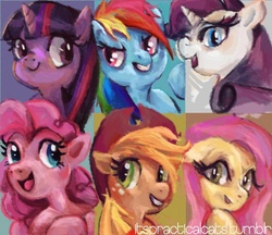 Size: 700x606 | Tagged: safe, artist:practicalcats, applejack, fluttershy, pinkie pie, rainbow dash, rarity, twilight sparkle, g4