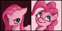 Size: 800x400 | Tagged: safe, artist:gingermint, artist:icekatze, pinkie pie, g4, duality, pinkamena diane pie