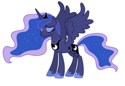 Size: 7000x4800 | Tagged: safe, artist:90sigma, princess luna, alicorn, pony, g4, absurd resolution, eyes closed, female, mare, simple background, solo, svg, transparent background, vector