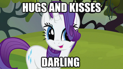 Size: 625x351 | Tagged: safe, rarity, pony, g4, bronybait, faic, female, hug, image macro, imma snuggle you, meme, solo