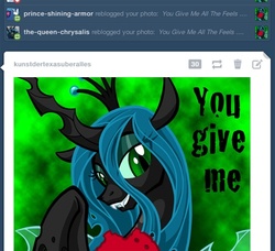 Size: 500x455 | Tagged: safe, artist:texasuberalles, queen chrysalis, shining armor, g4, female, male, ship:shining chrysalis, shipping, straight, tumblr, tumblr screen cap