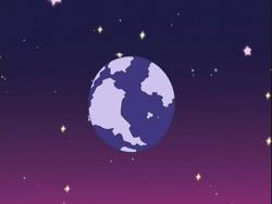 Size: 640x480 | Tagged: safe, screencap, g3, two for the sky, no pony, planet, ponyville, ponyville planet, purple, space, sparkles, stars