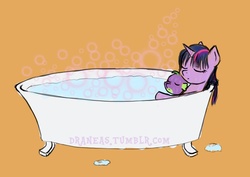 Size: 1200x851 | Tagged: safe, artist:draneas, spike, twilight sparkle, g4, 30 minute art challenge, bath, cute, mama twilight, spikabetes, twiabetes