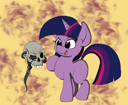 Size: 1361x1119 | Tagged: safe, artist:wazzart, twilight sparkle, g4, adventure in the comments, blank flank, crossover, servo skull, warhammer (game), warhammer 40k, zot