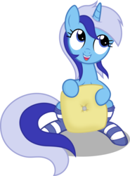 Size: 7842x10613 | Tagged: safe, artist:agamnentzar, artist:tryhardbrony, minuette, pony, unicorn, g4, absurd resolution, clothes, cute, female, minubetes, pillow, simple background, socks, solo, striped socks, transparent background, vector