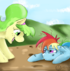 Size: 1618x1657 | Tagged: safe, artist:aeritus, chickadee, ms. peachbottom, rainbow dash, g4