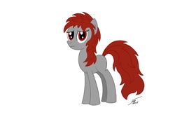 Size: 4212x2976 | Tagged: safe, artist:template93, oc, oc only, oc:mitta, earth pony, pony, story of the blanks, blank flank, female, frown, mare, signature, simple background, solo, standing, white background