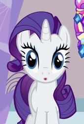 Size: 370x541 | Tagged: safe, screencap, rarity, g4, games ponies play, thousand yard stare, wall eyed