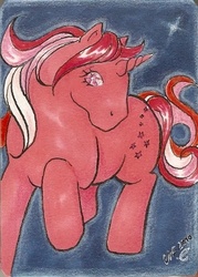 Size: 286x400 | Tagged: safe, artist:haawan, galaxy (g1), pony, twinkle eyed pony, g1, female, solo, traditional art