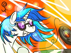 Size: 640x480 | Tagged: safe, artist:shinkuma, dj pon-3, vinyl scratch, pony, g4, female, solo