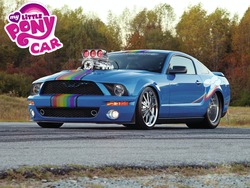 Size: 1280x960 | Tagged: safe, artist:shadowbolt240z, rainbow dash, g4, car, ford, ford mustang, mustang, supercharger, v8