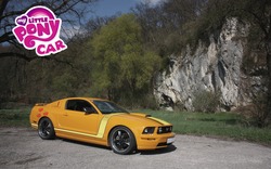 Size: 1280x800 | Tagged: safe, artist:shadowbolt240z, applejack, g4, car, ford, mustang