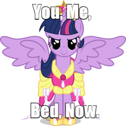 Size: 896x892 | Tagged: safe, twilight sparkle, alicorn, pony, g4, caption, female, image macro, implied sex, mare, simple background, transparent background, twilight sparkle (alicorn), vector, you. me. x. now.