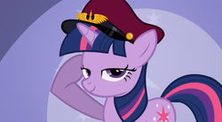 Size: 633x350 | Tagged: safe, twilight sparkle, g4, bedroom eyes, hat, team captain, team fortress 2