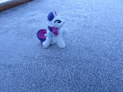 Size: 2272x1704 | Tagged: safe, rarity, g4, blind bag, ice, irl, outdoors, photo, toy