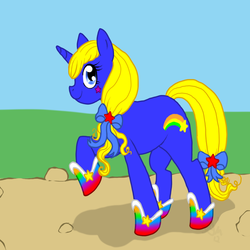 Size: 900x900 | Tagged: safe, artist:sinligereep, ponified, rainbow brite, wisp