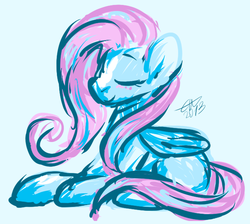 Size: 659x590 | Tagged: safe, artist:fizzy-dog, fluttershy, pony, g4, blue, female, solo