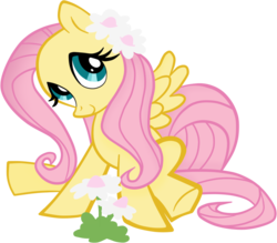 Size: 801x703 | Tagged: safe, artist:isladeldrama11, fluttershy, g4, flower, simple background, smiling, transparent background, vector